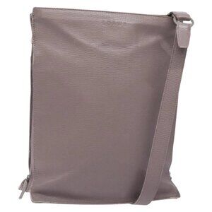 LOEWE Shoulder Bag Leather Gray Silver Auth fm4815